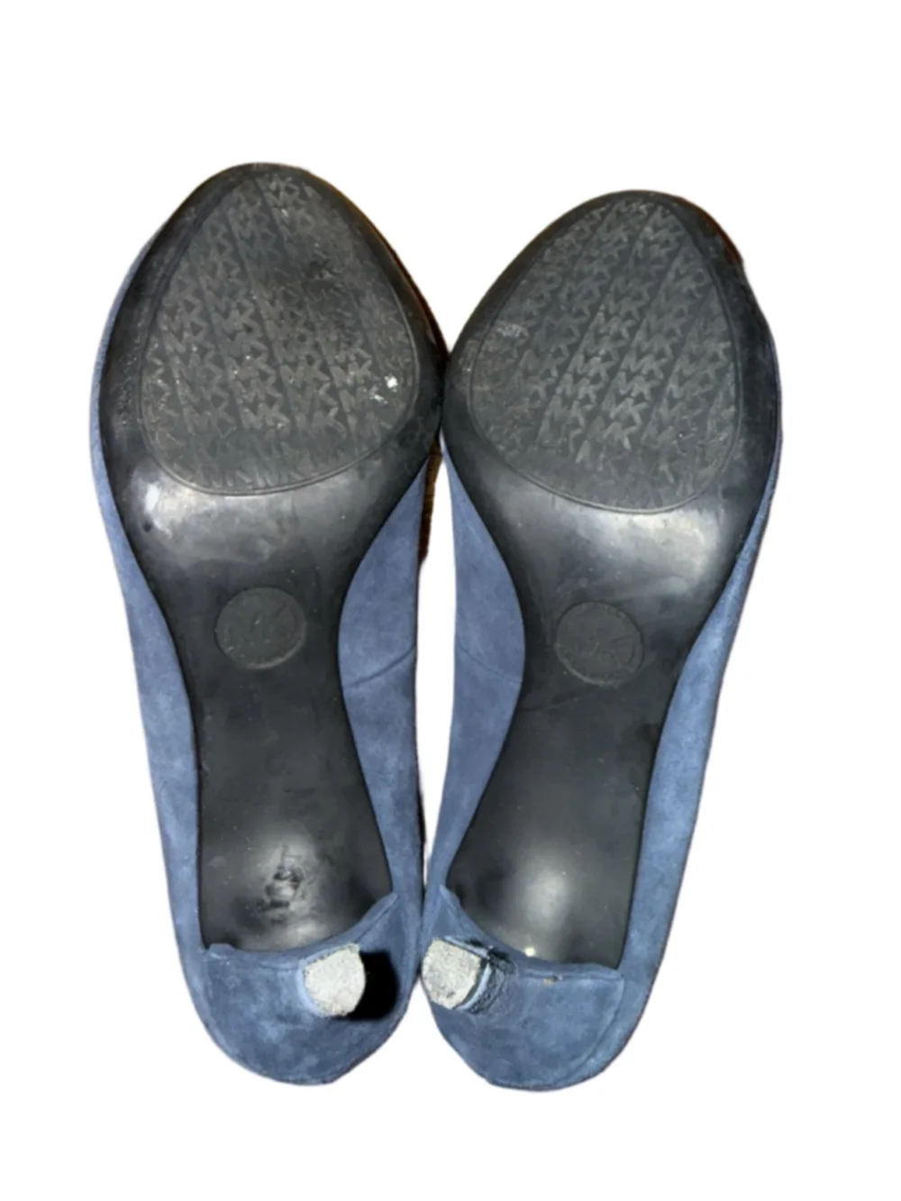 Women's Michael Kors Navy Suede Heels with Gold Detail